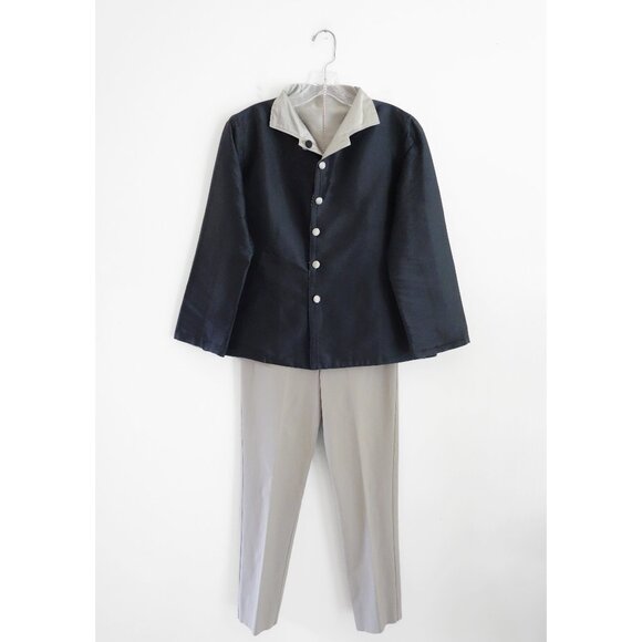 Sara Campbell Black Light Taupe Reversible Blazer Jacket Pantsuit size Medium - Picture 1 of 7